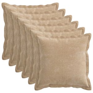vidaXL Spilvenu pārvalks 6 gab. HOUTEN Pelēkbrūna 35 x 35 cm