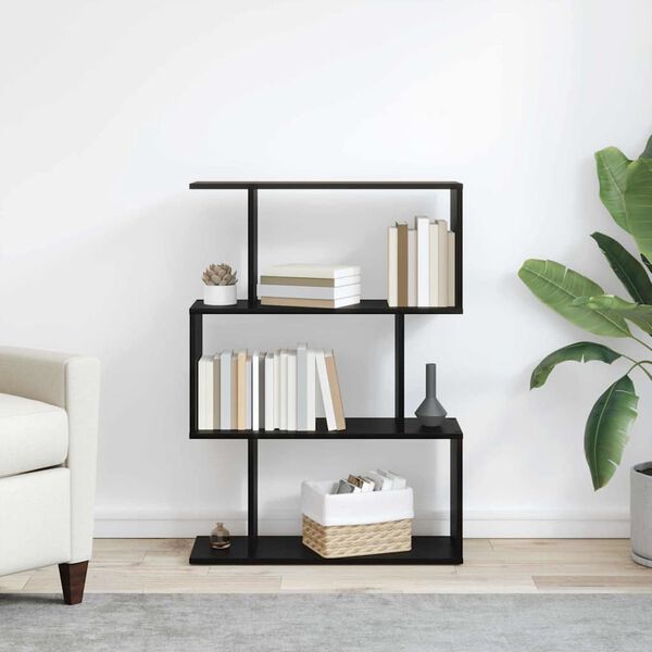 vidaXL Grāmatplaukts Melns ozolkoks 70 x 24 x 97 cm Inženierijas koks