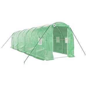 vidaXL siltumnīca ar tērauda rāmi, zaļa, 16 m&sup2;, 8x2x2 m