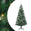 vidaXL Mākslīgais LED Ziemassvētku eglīte Zaļa 150 cm PVC un metāls