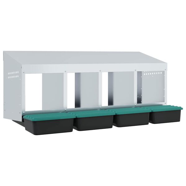 vidaXL vistu ligzdas kaste, 4 nodalījumi, pie sienas stiprināma, cinkots tērauds