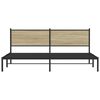 vidaXL gultas rāmis bez matrača, metāls, 200x200cm, ozolkoka imitācija