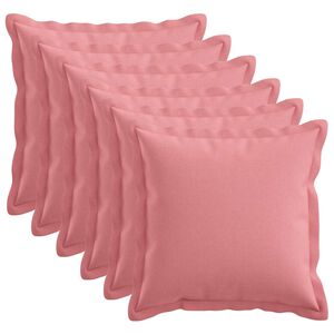 vidaXL Spilvenu pārvalks 6 gab. HOUTEN Rozā 30 x 30 cm Viltots lins