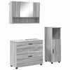 vidaXL Vannas istabas mēbeļu komplekts ar plauktu 3 pcs Pelēks Sonoma