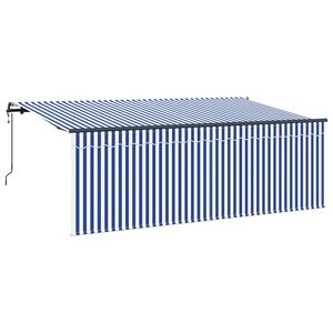 vidaXL Nolokāms markīze Zila un balta 350 x 200 cm