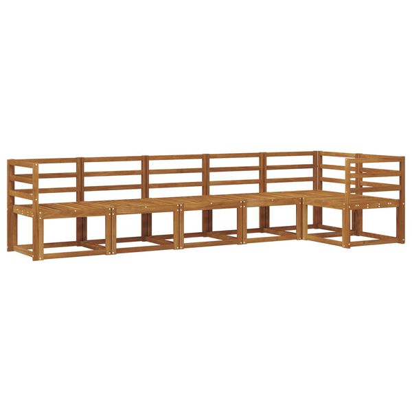 vidaXL Āra dīvānu komplekts 6 pcs Dabiska Cietā akācijas koks