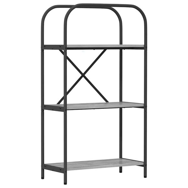 vidaXL Grāmatu plaukts Pelēks Sonoma 60 x 30 x 109 cm
