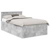 vidaXL Gultas rāmis Betona pelēks 120 x 190 cm Inženierijas koks