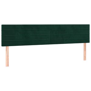 vidaXL gultas galvgaļi, tum&scaron;i zaļ&scaron;, 200x5x78/88 cm, samts