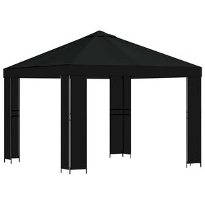 vidaXL Nojume 3 x 3 m Melns Poliesters un tērauds 190 gsm