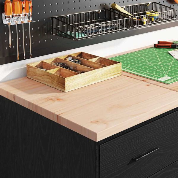 vidaXL Garāžas glabā&scaron;anas skapis, melns, 40x51x85 cm priedes masīvkoks