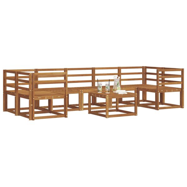 vidaXL Āra dīvānu komplekts 8 pcs Dabiska Cietā akācijas koks