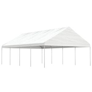 vidaXL nojume ar jumtu, balta, 8,92x5,88x3,75 m, polietilēns