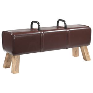 vidaXL sols Tum&scaron;i brūna 110 x 30 x 45 cm Īsta āda