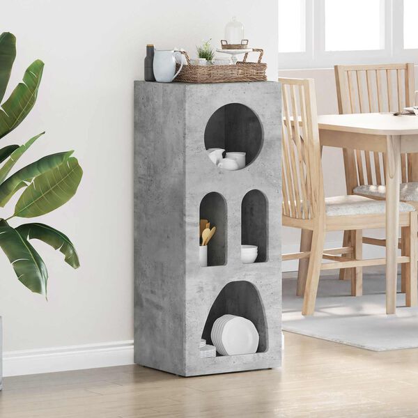 vidaXL Puse Betona pelēks 40 x 35 x 100.5 cm Inženierijas koks