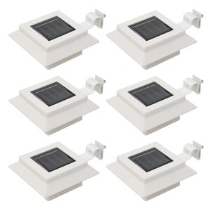 vidaXL kvadrāta formas āra solārās lampas, 6 gab., 12 cm, LED, baltas