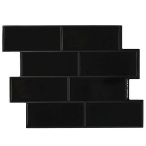 vidaXL Metro flīze 20 gab. Melns 29 x 21 cm Poliuretāns un PET