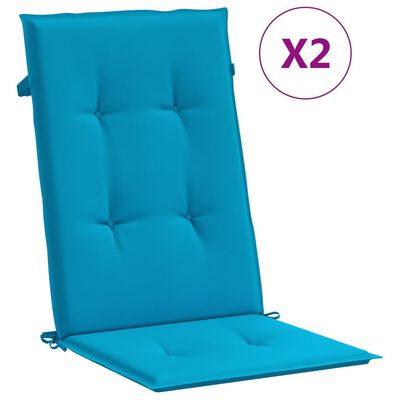 vidaXL dārza krēslu spilveni, 2 gab., zili, 120x50x3 cm, audums