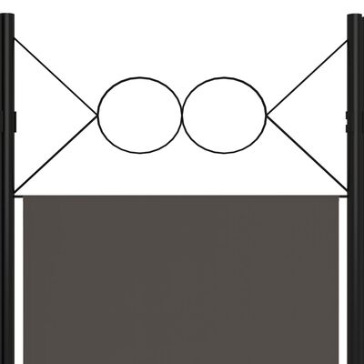 vidaXL 5-paneļu istabas aizslietnis, antracītpelēks, 200x180 cm