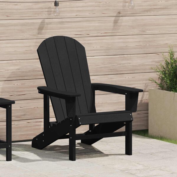 vidaXL Adirondack krēsls Melna 82 x 74 x 92 cm HDPE