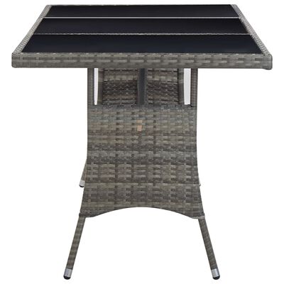 vidaXL dārza galds, pelēks, 170x80x74 cm, PE rotangpalma