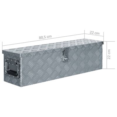 vidaXL kaste, 80,5x22x22 cm, alumīnijs, sudraba krāsā