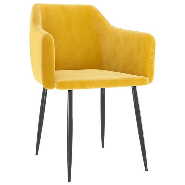 vidaXL virtuves krēsli, 2 gab., sinepju dzeltens samts