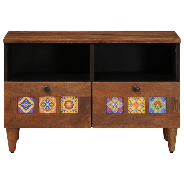 vidaXL Kafijas galdiņ&scaron; Brūna 80 x 54 x 40 cm Cieta mango koksne