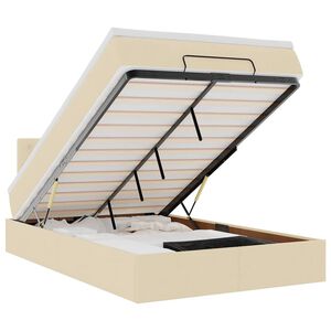 vidaXL Osmaņu gultas rāmis ar matrača krēmkrāsas 120x200 cm audums