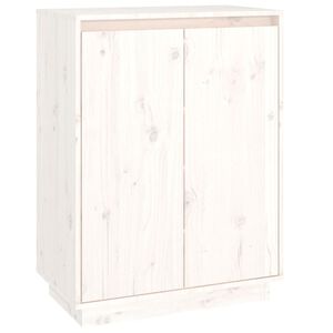 vidaXL apavu skapītis, balts, 60x35x80 cm, priedes masīvkoks