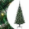 vidaXL Mākslīgais LED Ziemassvētku eglīte Zaļa 120 cm PVC un metāls