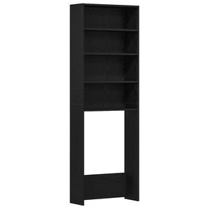 vidaXL Veļas ma&scaron;īnas skapis Melns ozolkoks 64 x 24 x 190 cm