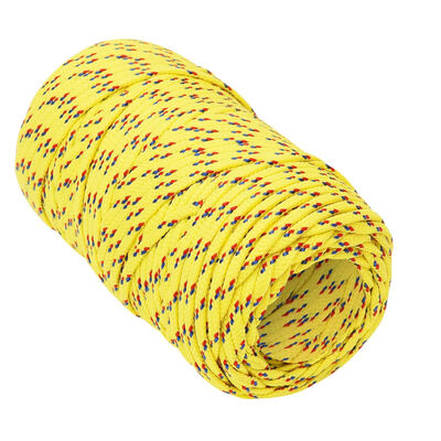 vidaXL laivu virve, dzeltena, 2 mm, 50 m, polipropilēns