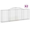 vidaXL arkveida gabiona grozi, 2 gb., 300x30x100/120cm, cinkota dzelzs