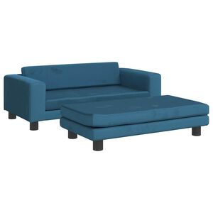 vidaXL suņa gulta ar pagarinājumu, zila, 100x50x30 cm, samts