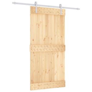 vidaXL Slīdo&scaron;ās durvis Dabisks un balts 100 x 210 cm