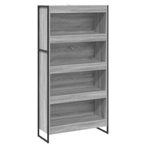 vidaXL Grāmatplaukts 80 x 30 x 155 cm Inženierijas koks Pelēks Sonoma