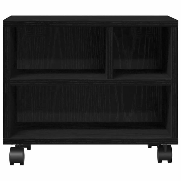 vidaXL Printera statīvs Melns ozolkoks 41 x 32 x 34,5 cm