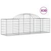 vidaXL arkveida gabiona grozi, 30 gb., 200x50x60/80 cm, cinkota dzelzs