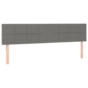 vidaXL gultas galvgaļi, tum&scaron;i pelēks, 160x5x78/88 cm, audums