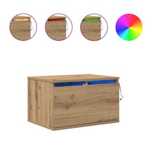 vidaXL Sienā piestiprināms naktsgaldiņ&scaron; Artisānā ozols 50 x 36 x 30 cm