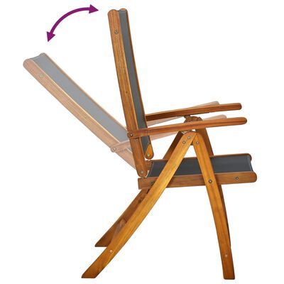 vidaXL saliekami dārza krēsli, 4 gab., akācijas masīvkoks, tekstilēns