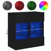 vidaXL TV galdiņ&scaron; ar LED lampiņām, melni, 58,5x30x60,5 cm