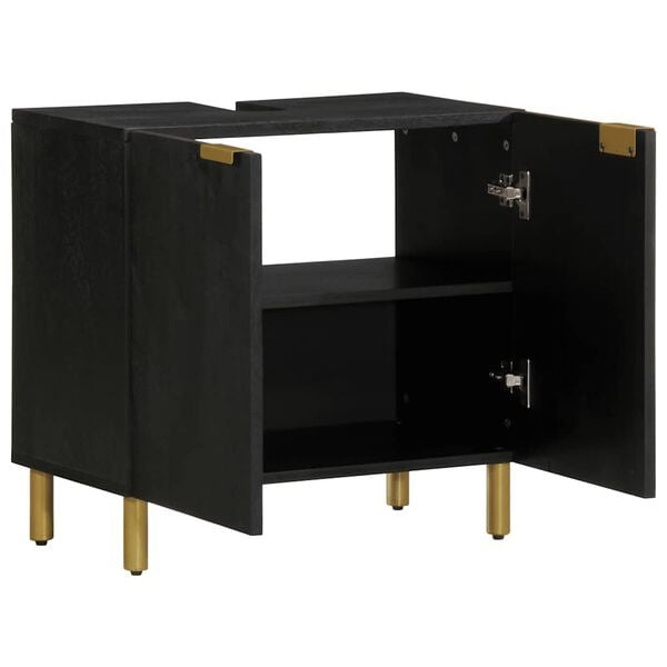 vidaXL izlietnes skapītis, melns, 62x33x58 cm, inženierijas koks