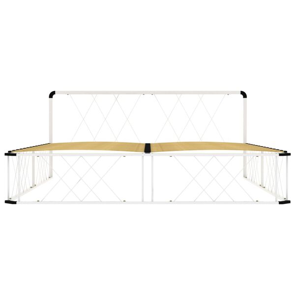 vidaXL gultas rāmis, balts metāls, 200x200 cm