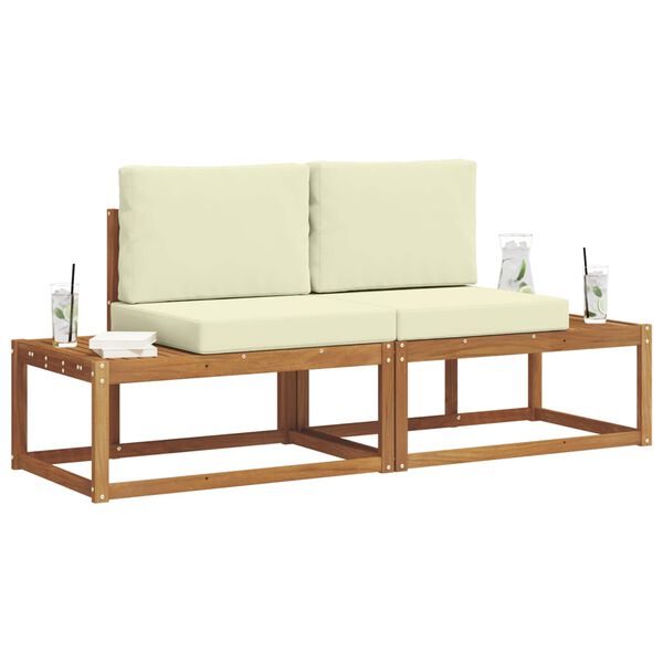 vidaXL Āra dīvānu komplekts ar spilvenu 2 pcs Dabiska