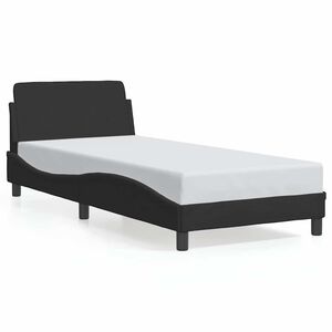 vidaXL gultas rāmis Dover, melns, 90x190 cm, samts