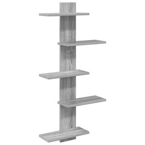 vidaXL Sienas Brīvstāvo&scaron;a Plaukts Pelēks Sonoma 48,5 x 15 x 101 cm