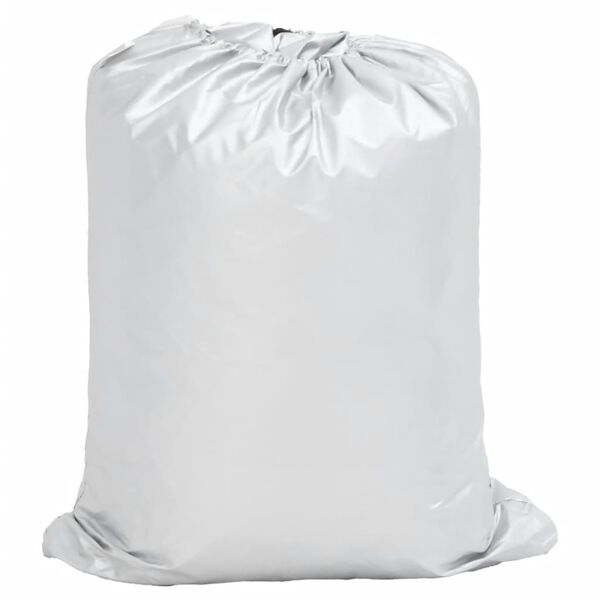 vidaXL automašīnas pārsegs sedanam ar sprādzes siksnām, sudraba, XXL