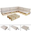 41515 vidaXL Set of 9 Back/Seat Cushions for Pallet Lounge Set Sand White